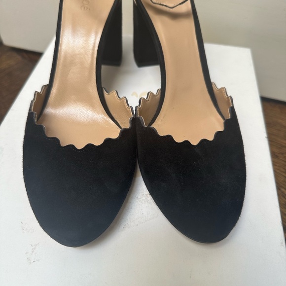 Chloe Carolina black suede ankle strap pump - Picture 2 of 5